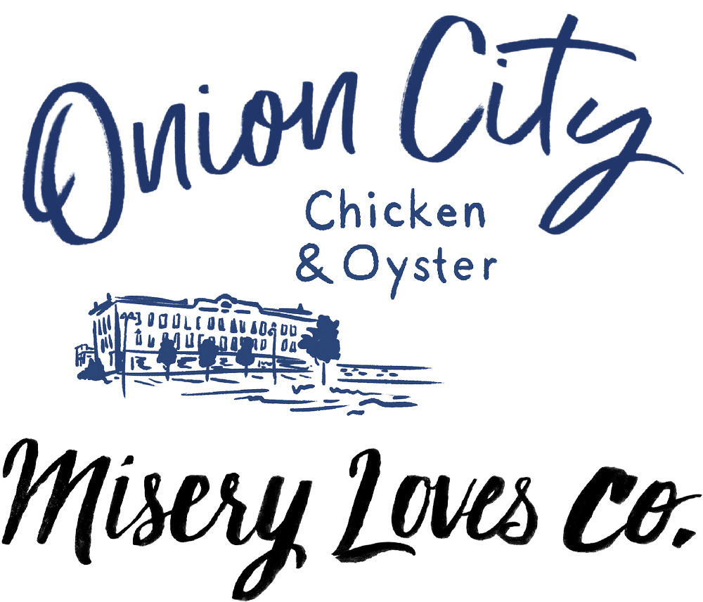 Onion City Chicken & Oyster and Misery Loves Co Logos