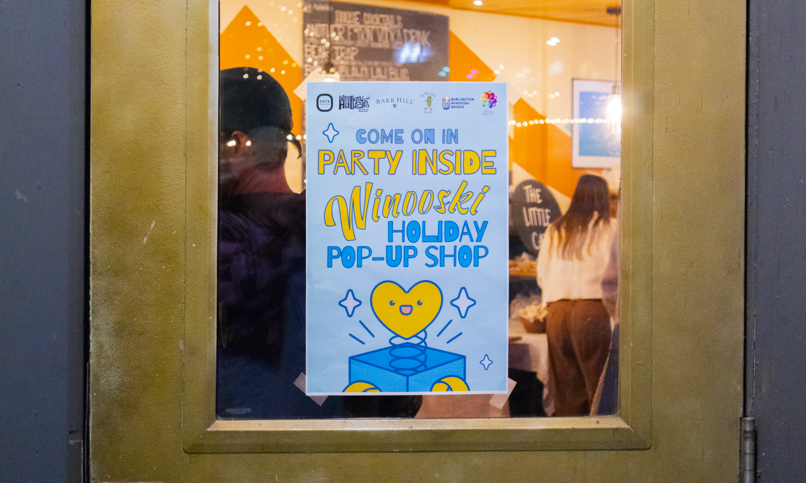 Door Sign at the Holiday Pop-Up Shop